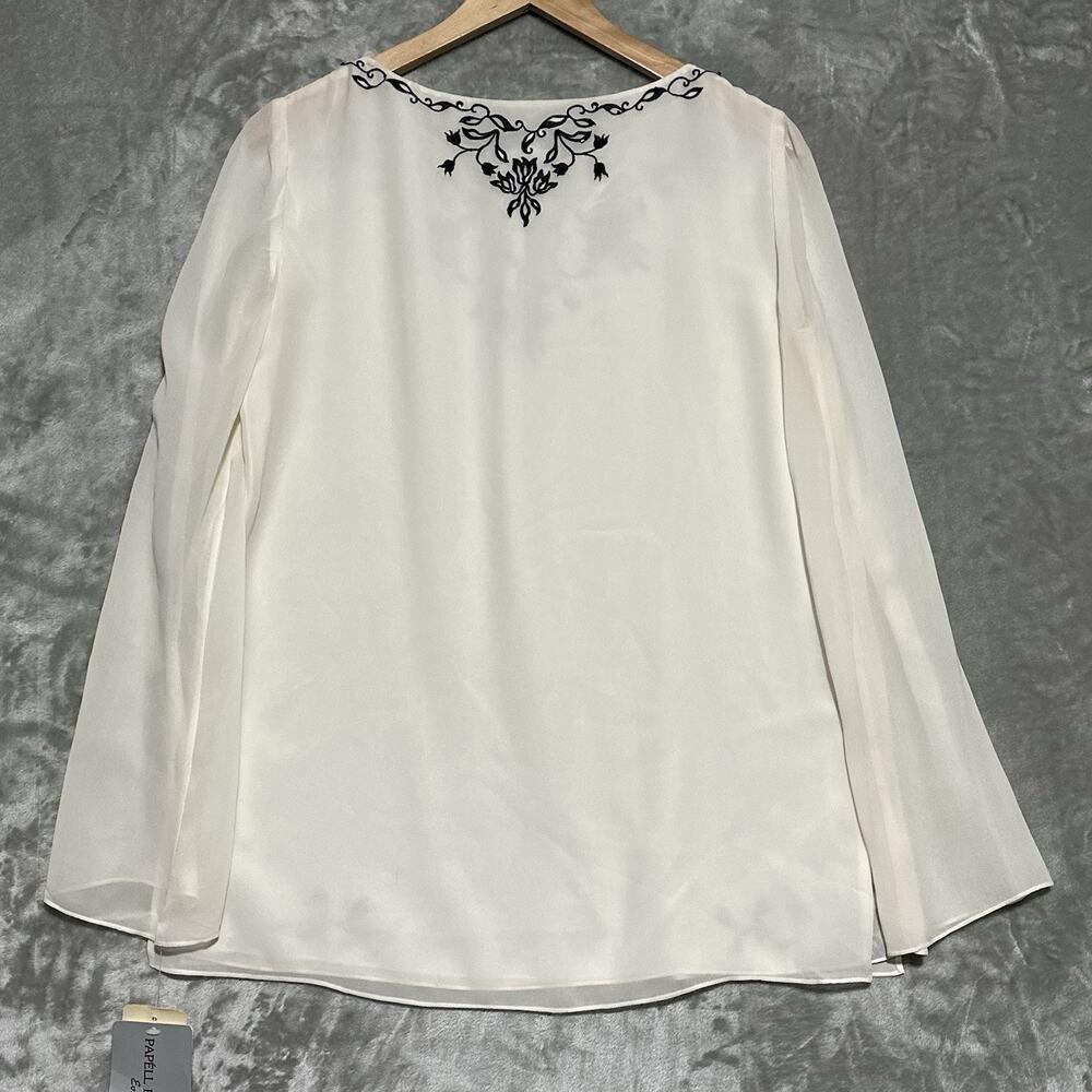 NWT Deadstock 90s Papell Boutique Evening Silk Tunic Womens 8 Ivory Whimsigoth - Picture 14 of 16